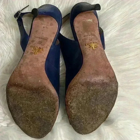 PRADA D.ORSAY PUMPS SANDAL COLOR BLUETTE - Picture 7 of 12